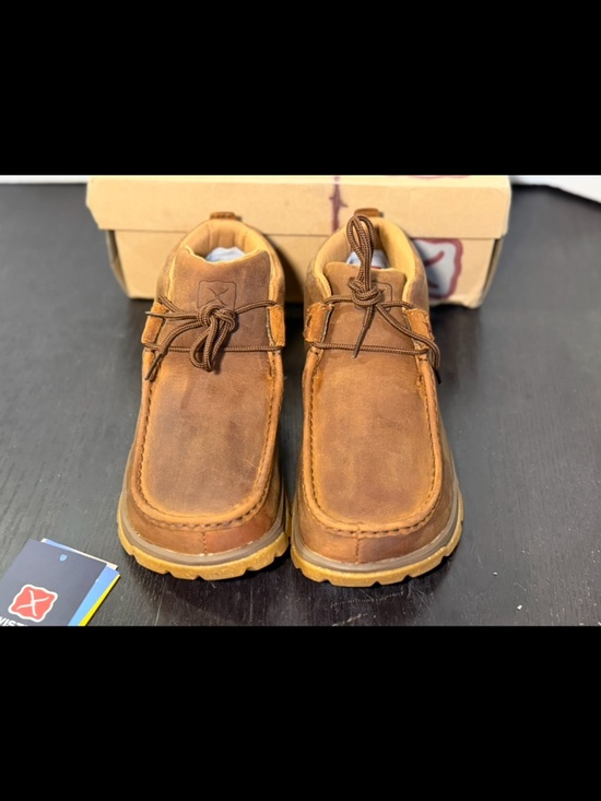 Twisted X Chukka Oblique Toe Leather Shoes/Boots in Oiled Saddle Brown Mens 8M main image 16